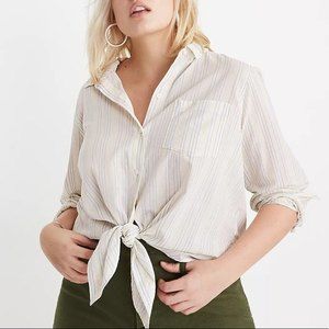 Madewell Tie-Front Shirt in Stripe